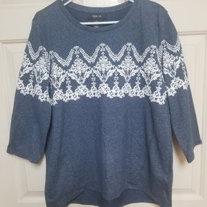 3/$12!! Style & Co top w/ lace detail & 3/4 sleeve